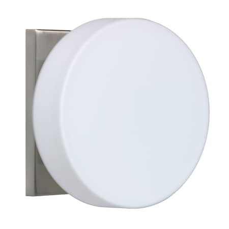 Besa Lighting Ciro Mini Sconce, Opal Matte, Satin Nickel Finish, 1x50W Halogen 1WS-773807-SN